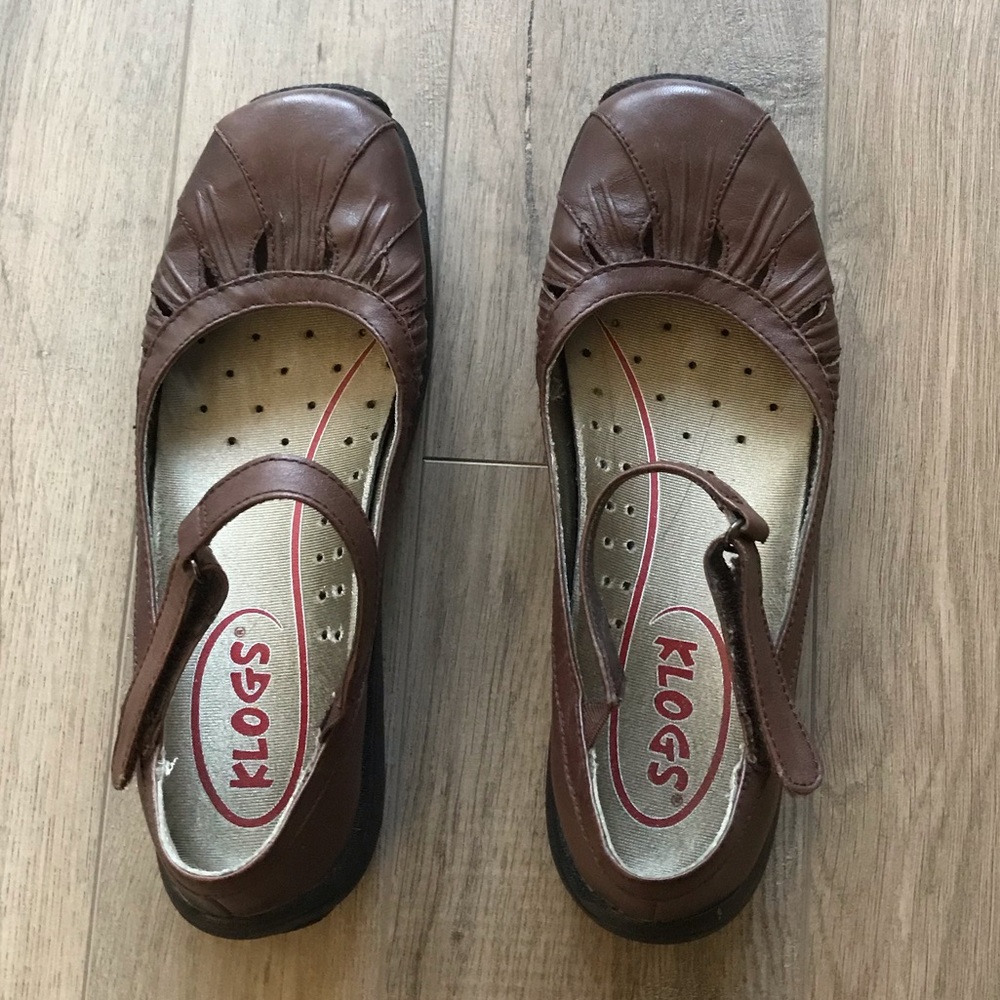 Brown Mary Jane Klogs shoes